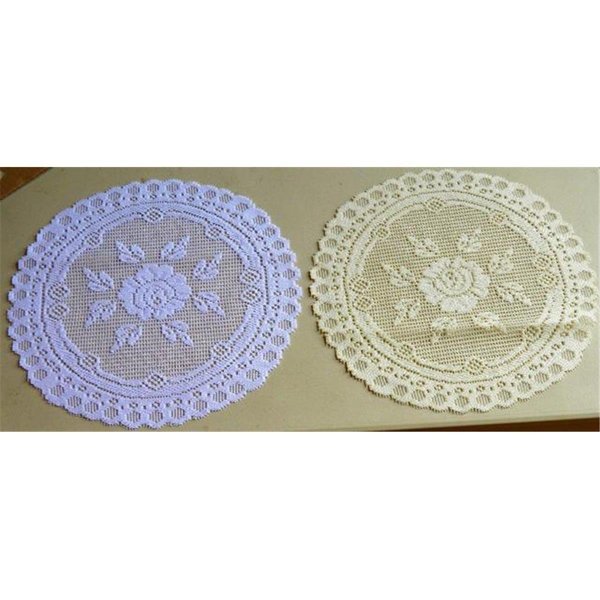 Fastfood 8 in. European Lace Doily, Ivory FA2570104